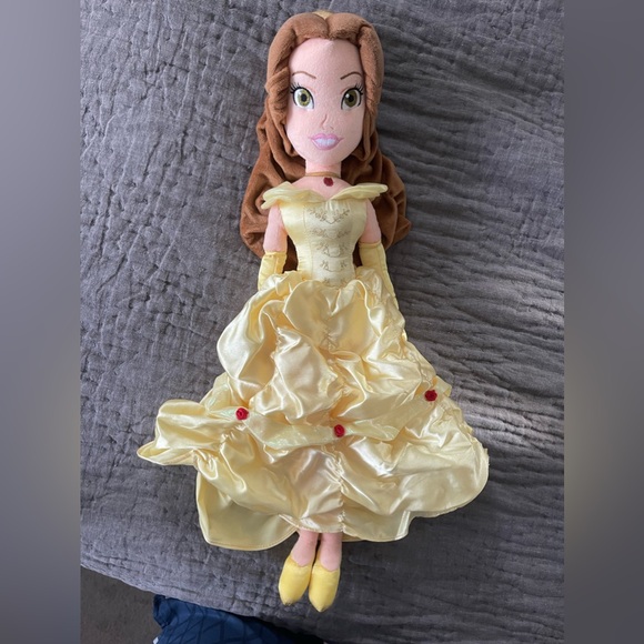 Disney Beauty And The Beast Belle Plush Doll - 10" Soft Velvety Bean Bag Sitting Doll - View #2